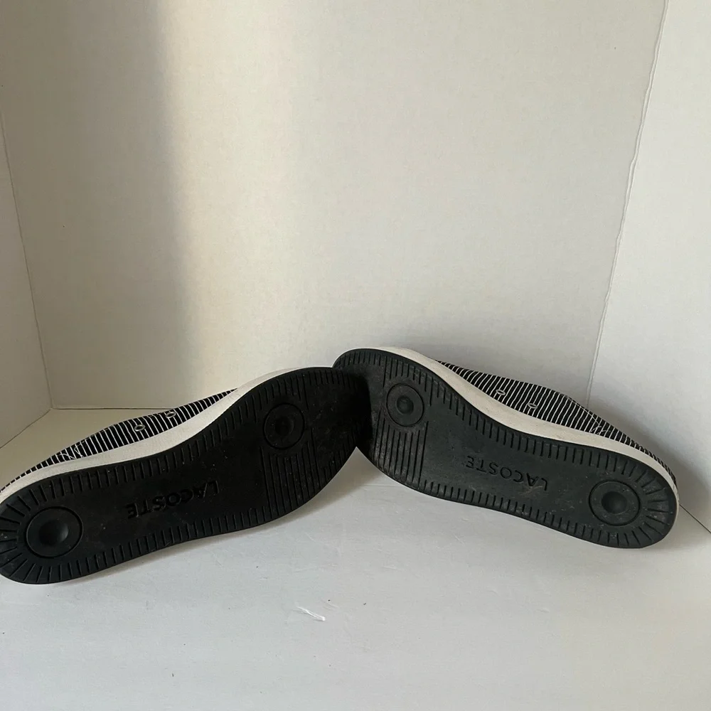 Lacoste Black and White Striped Sneakers